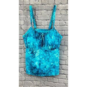 Lands End Swim Tankini Top With Adjustable Straps & Built-In Bra Womens Plus 22W